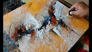 Abstract painting  textured with gesso  Acrylic abstract painting demonstration [upl. by Carilyn]