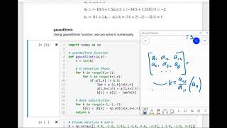 22  Gaussian Elimination Method code amp example  Engineering Numerical Methods wPython 3 [upl. by Noli]