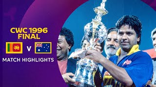 Cricket World Cup 1996 Final Sri Lanka v Australia  Match Highlights [upl. by Eimrots]