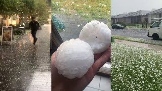 Huge hail stones battered Sydney Dec 20 2018 [upl. by Assen]