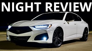 Excellent 2021 Acura TLX Night Review Exterior Ambient Lights POV Drive [upl. by Ruhnke]