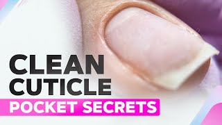 Clean Cuticle Pocket  Instagram Nails Secrets  Macro  Knitted Nail Art [upl. by Guria]