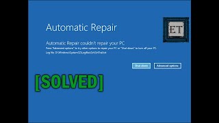 How to Fix Automatic Repair Loop in Windows 10  Startup Repair Couldn’t Repair Your PC [upl. by Eirual]