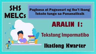 Aralin 1 Tekstong Impormatibo SHS Grade 11 MELCs Ver2 [upl. by Shulman]