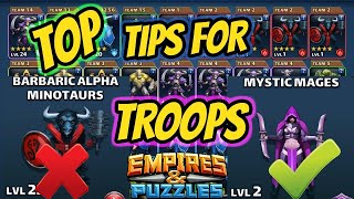 How to level up troops in empires and puzzles [upl. by Yadroc]