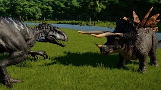 Indominus Rex vs Triceratops Stegoceratops Torosaurus Pentaceratops Styracosaurus Chasmo amp Sino [upl. by Fayth]