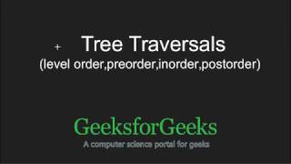 Tree Traversals  GeeksforGeeks [upl. by Glenine800]