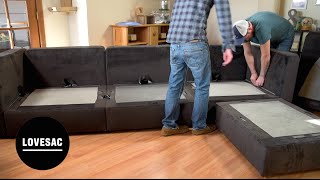 Lovesac Modular Furniture Assembly Tips Tricks amp REVIEW [upl. by Hadihahs411]