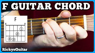 F GUITAR CHORD The EASY Way [upl. by Ovatsug158]