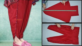 Tulip Salwar Cutting And Stitching  Tulip Pant Trouser Cutting Stitching [upl. by Aknahs]