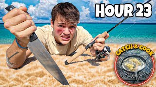 SURVIVAL CHALLENGE on REMOTE ISLAND for 24 HOURS crazy [upl. by Crandall]