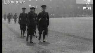 Royal Inniskilling Fusiliers take part in Trooping the Colour ceremony in Belfast 1929 [upl. by Crellen]