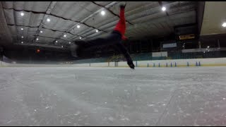 SLOW MOTION DOUBLE LUTZ  FIGURE SKATING  GOPRO [upl. by Trinl]