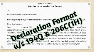 Declaration Format 194Q amp 206C1H  How to fill Declaration us 194Q  194Q  206C1H [upl. by Saibot]