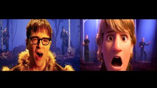 Kristoff Jonathan Groff Weezer  Lost In The Woods From quotFrozen 2quot SplitScreen Comparison [upl. by Leyes]