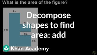 Decomposing shapes to find area add  Math  3rd grade  Khan Academy [upl. by Ames736]