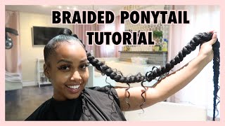 HOW TO Jumbo Braid Ponytail  Goddess Braid Tutorial [upl. by Nurat388]