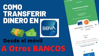 Como hacer una transferencia bancaria BBVA móvil [upl. by Llenol]