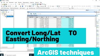 How to convert LongitudeLatitude to EastingNorthing in ArcGIS [upl. by Edurtreg]