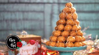 How To Make A Cream Puff Tower 🎂 A Beautiful amp Impressive Croquembouche Dessert [upl. by Eskil]