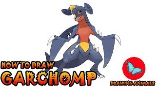 How To Draw Garchomp Pokemon  Coloring and Drawing For Kids [upl. by Vipul]