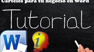 Como hacer Carteles en Word [upl. by Byron]