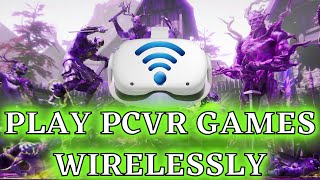 How to play PCVR Wirelessly Oculus Quest 2 Virtual Desktop No Cable amp No Sideloading Needed [upl. by Nimesay135]