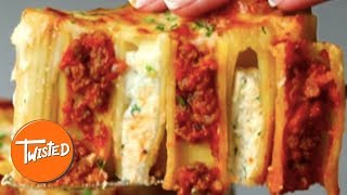 How To Make A Lasagna Stuffed Rigatoni Pie  Twisted [upl. by Tildie151]