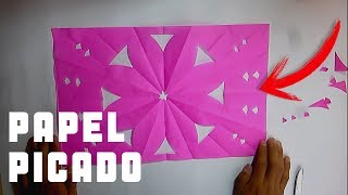 PAPEL PICADO FÁCIL  NUEVA EXPLICACIÓN  FOLKLORE MEXICANO [upl. by Harrad89]