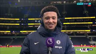 Jadon Sancho Post Match INTERVIEW Tottenham 3 4 Chelsea [upl. by Bacchus]