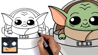 How To Draw Baby Yoda  Mandalorian [upl. by Desta]