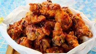 Korean honey butter fried chicken 허니버터치킨 [upl. by Orsino]