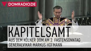 Katholischer Gottesdienst aus dem Kölner Dom am 28022021  Generalvikar Markus Hofmann [upl. by Moon]