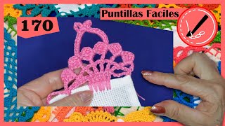 🎀PUNTILLA FACIL DE CANASTAS 🧺🎀P UNTILLA 170 [upl. by Fredie]