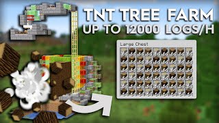 Minecraft TNT Tree Farm  Fully Automatic  Oak Birch Spruce Jungle logs  Tutorial 120 [upl. by Osana829]