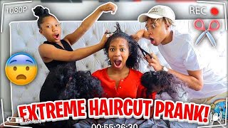 EXTREME HAIRCUT PRANK ON GIRLFRIEND [upl. by Eirak]