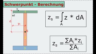 Querschnitt Schwerpunkt Berechnung  Tabellenverfahren  STATIK [upl. by Rossen]