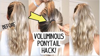 1 MINUTE PERFECT PONYTAIL HACK Lots of Volume [upl. by Grodin]