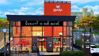 🍔SIMS 4 WENDYS🎮 FAST FOOD RESTAURANT SPEED BUILD Functional [upl. by Notfa]