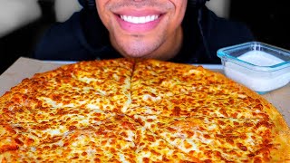 ASMR LITTLE CAESARS CHEESE PIZZA WITH RANCH SAUCE BIG BITES EATING SHOW MOUTH SOUNDS JERRY MUKBANG [upl. by Nnalorac]