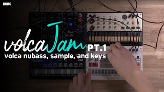 KORG volca jam pt1  volca nubass sample and keys [upl. by Arahc]