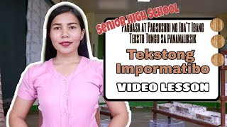 TEKSTONG IMPORMATIBO PAGBASA AT PAGSUSURI NG IBAT IBANG TEKSTO TUNGO SA PANANALIKSIK VIDEO LESSON [upl. by Moll]