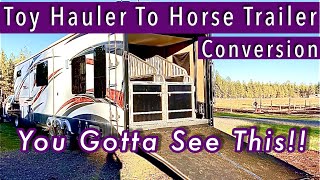 Toy Hauler To Horse Trailer Conversion  RV To Horse Trailer Modification [upl. by Lanctot]