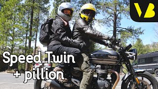 Riding twoup on the Triumph Speed Twin  plus saddlebags amp TEC suspension [upl. by Assenal]