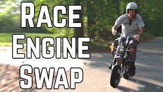 Double Displacement Mini Bike Swap  Honda CT70 140cc Swap [upl. by Thorwald]