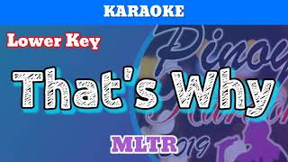 Thats Why by MLTR Karaoke  Lower Key [upl. by Yneffit]