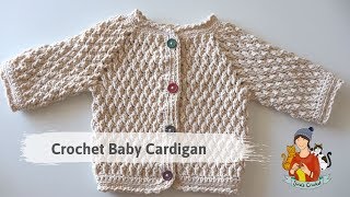 Crochet Easy Alpine Stitch Baby Cardigan [upl. by Aretahs]