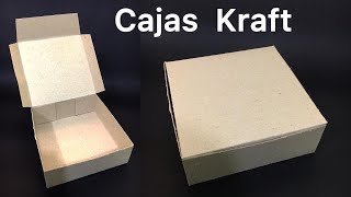 Caja cuadrada en carton KRAFT  Paso a paso [upl. by Tija903]