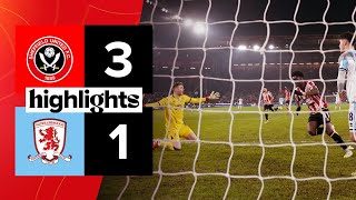 Sheffield United 31 Middlesbrough  EFL Championship highlights [upl. by Ahsekyw]