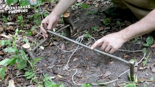 Simplest DIY Spring Snare Trap  Bushcraft Small Game Trap [upl. by Gus]